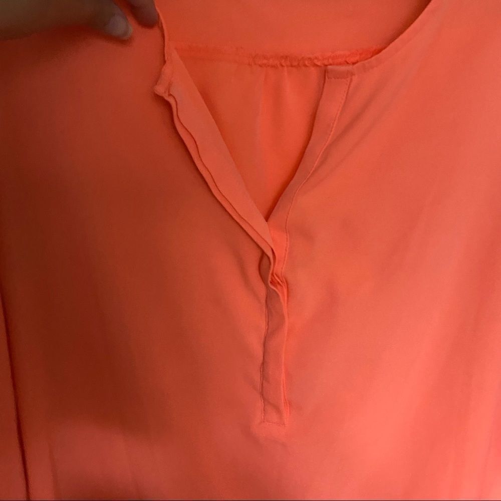 American Eagle Outfitters Bright Orange/V-neck - Picture 5 of 8